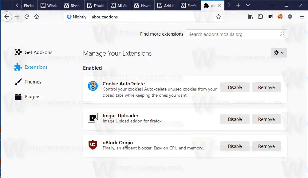 Firefox New Addons Manager 2