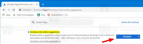 Désactiver les suggestions de recherche enrichies Chrome