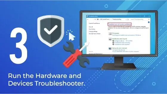 solucionador de problemas de hardware y dispositivos