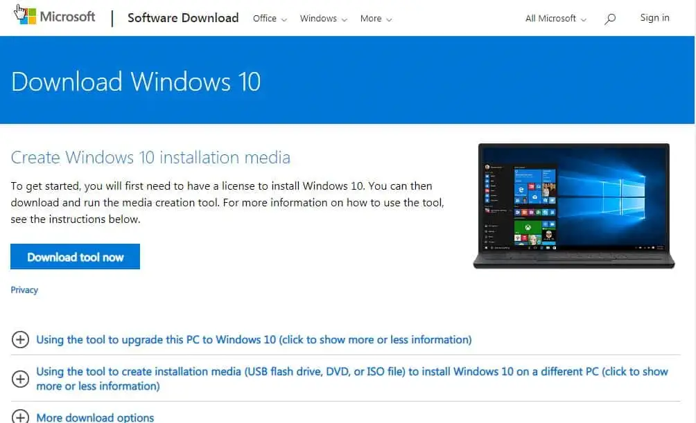 aggiornamento di Windows 10