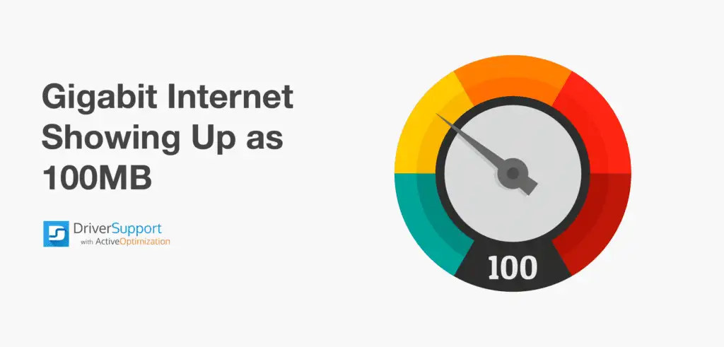 Gigabit Internett vises som 100 MB