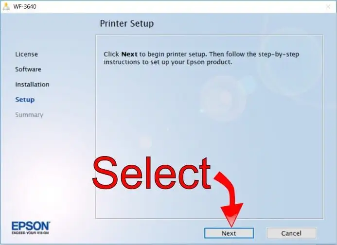 Indítsa el a Printer Setup programot