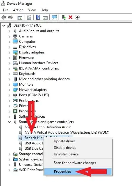 Busque el controlador Realtek en el Administrador de dispositivos