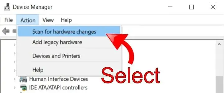 Scannen op hardwarewijzigingen om audio toe te voegen