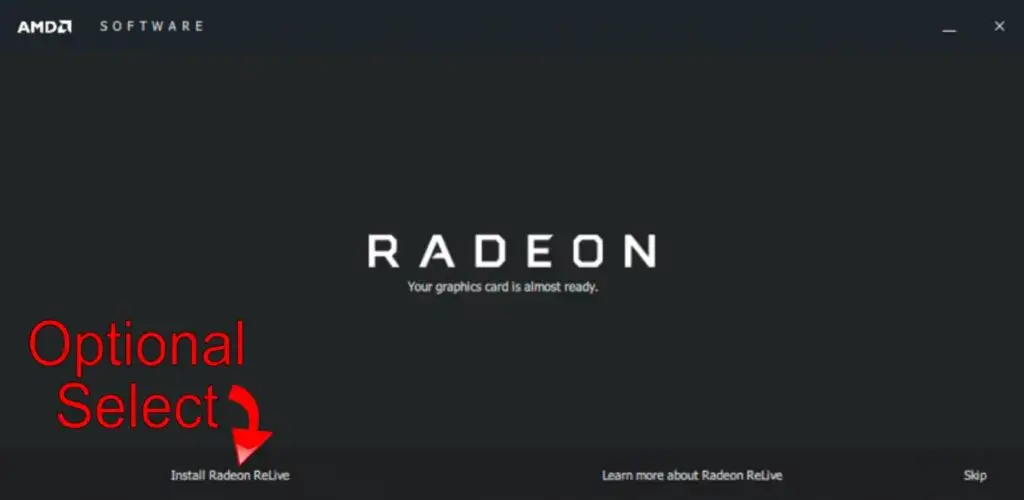 Möjlighet att installera Radeon ReLive