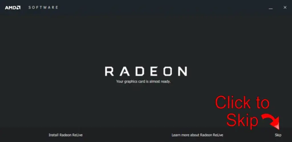 Hoppa över Radeon ReLive-installationen