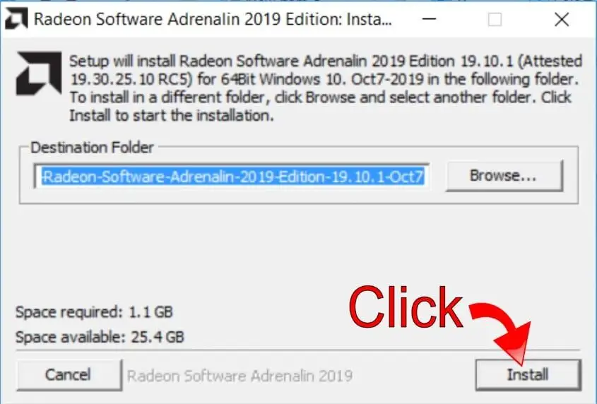 Terima Folder Default untuk Memulai Instalasi