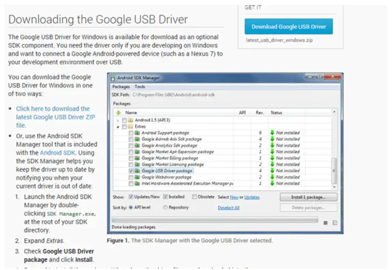 ไดรเวอร์ usb ของ Google