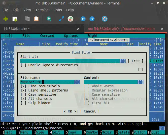 Vind bestanden met Mc Linux-resultaten