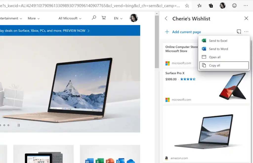 Aktivera eller inaktivera samlingar i Microsoft Edge Chromium