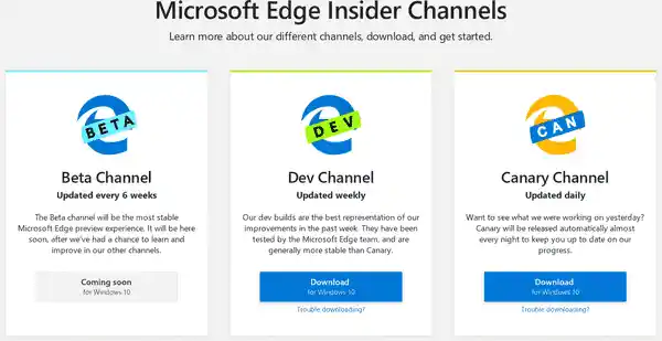 Microsoft Edge-downloadpagina