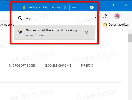 Bật tính năng tìm kiếm tab trong Microsoft Edge