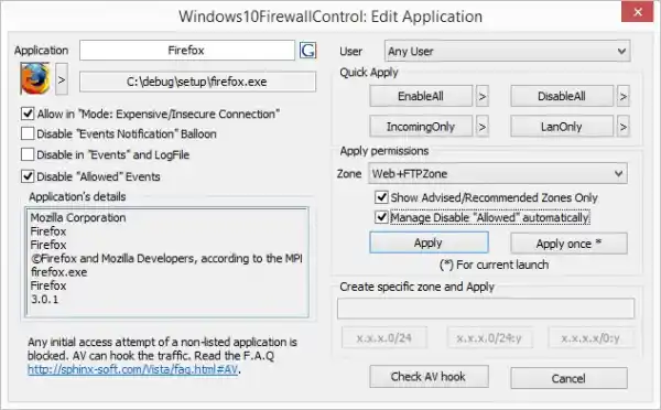 Tinjauan aplikasi: Kontrol Firewall Windows 10 untuk sepenuhnya mengontrol akses jaringan program