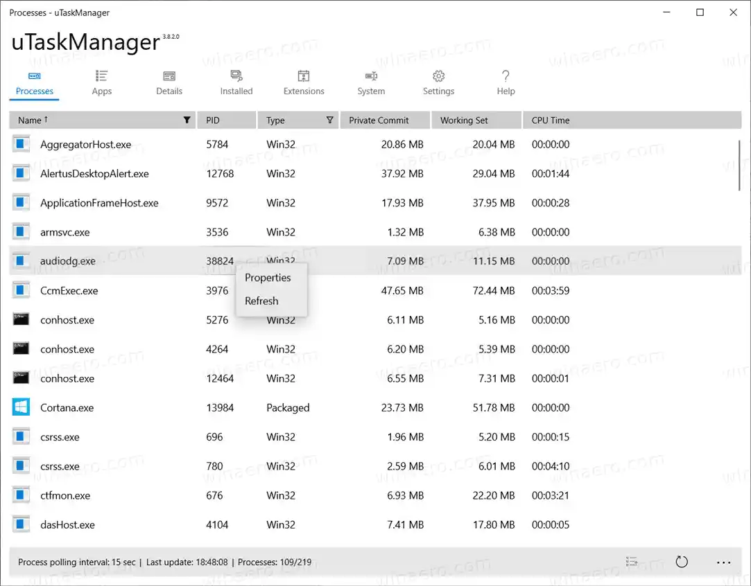 Mga Pagkilos sa Proseso ng Utaskmanager