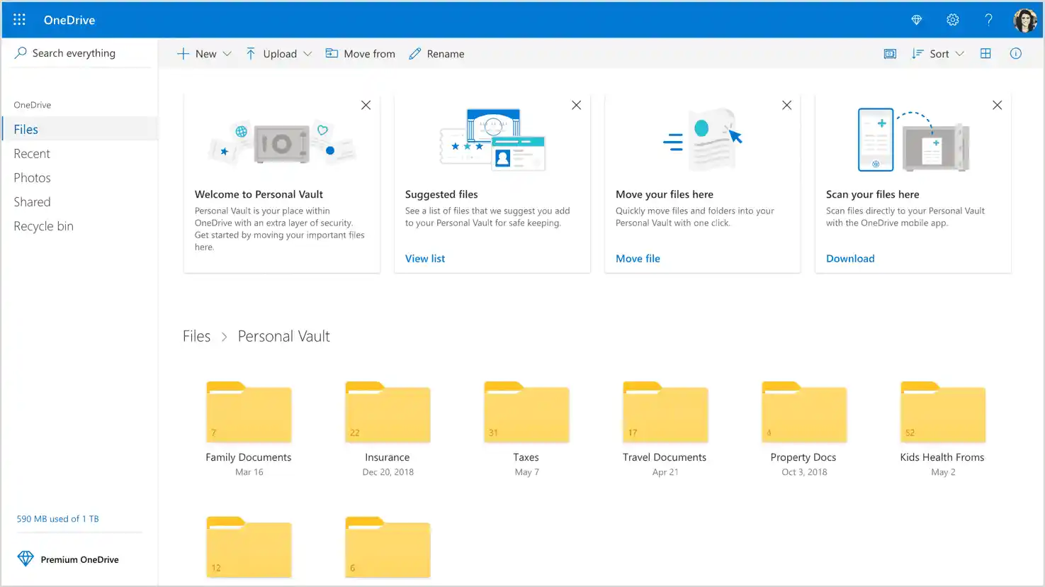 Microsoft actualiza OneDrive con la función de seguridad Personal Vault