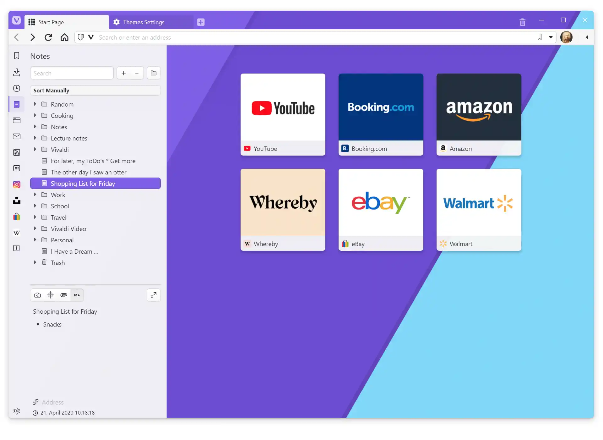 Contoh Panel Ui Vivaldi