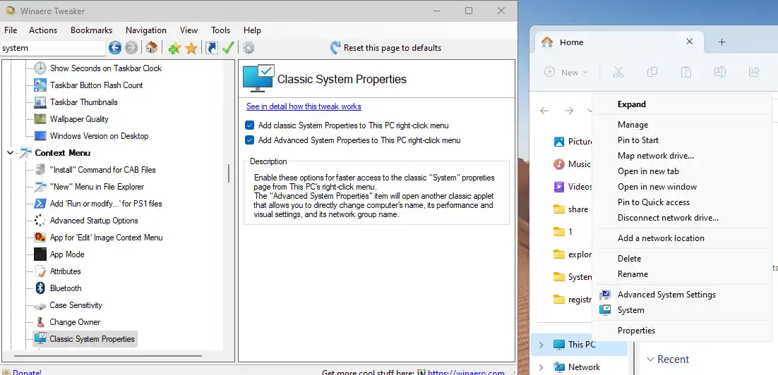 Wt Classic System Properties