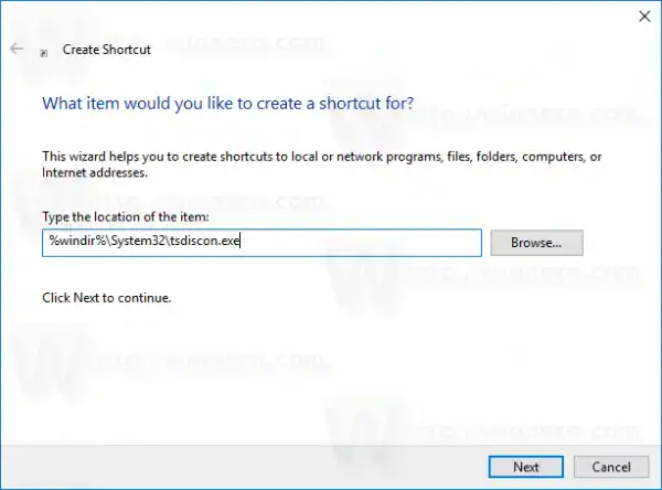 Erstellen Sie eine Verknüpfung zum Wechseln des Benutzers in Windows 10