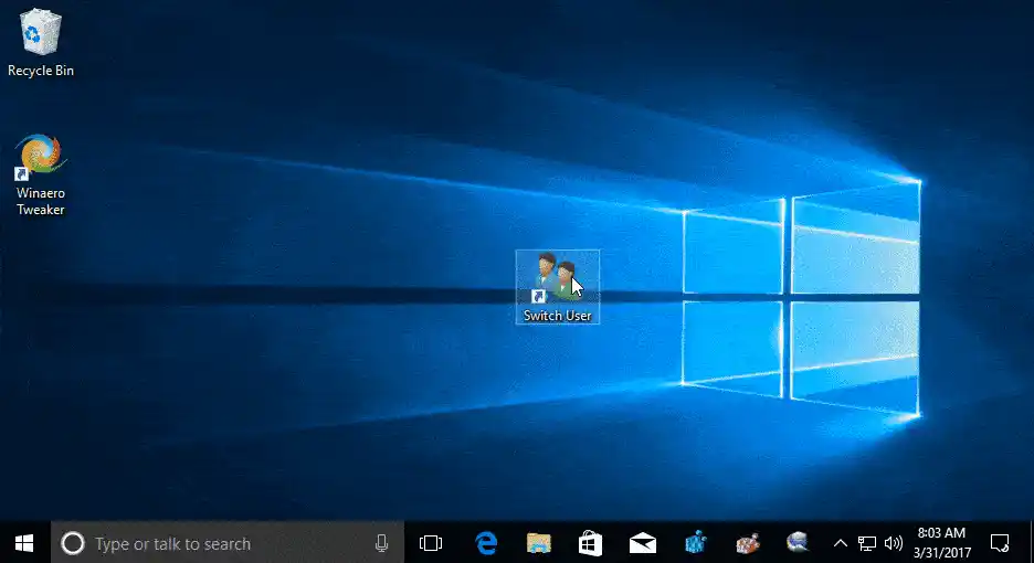 Erstellen Sie eine Verknüpfung zum Wechseln des Benutzers in Windows 10