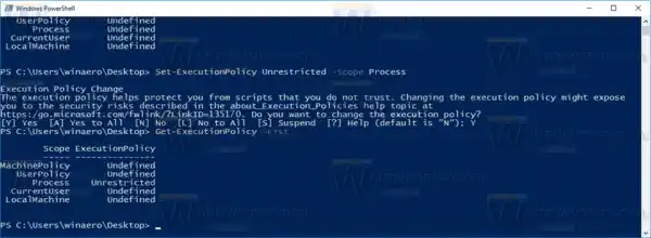 PowerShell ตั้งค่านโยบายการดำเนินการสำหรับผู้ใช้