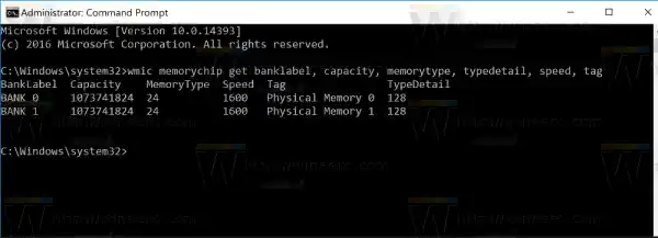 Cara melihat tipe memori DDR pada command prompt di Windows 10