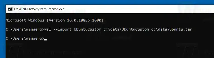 Windows 10 Importera WSL Distro