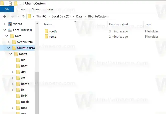 Distribuzione WSL importata da Windows 10