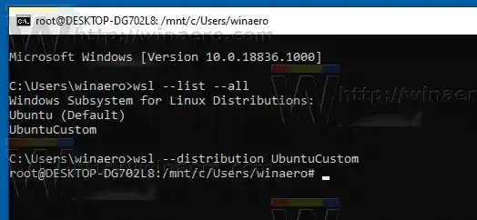 Windows 10 Executeu la distribució WSL importada