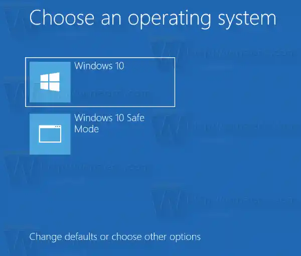 Změňte výchozí operační systém v nabídce spouštění v systému Windows 10