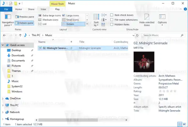 Groove Music Edit Info