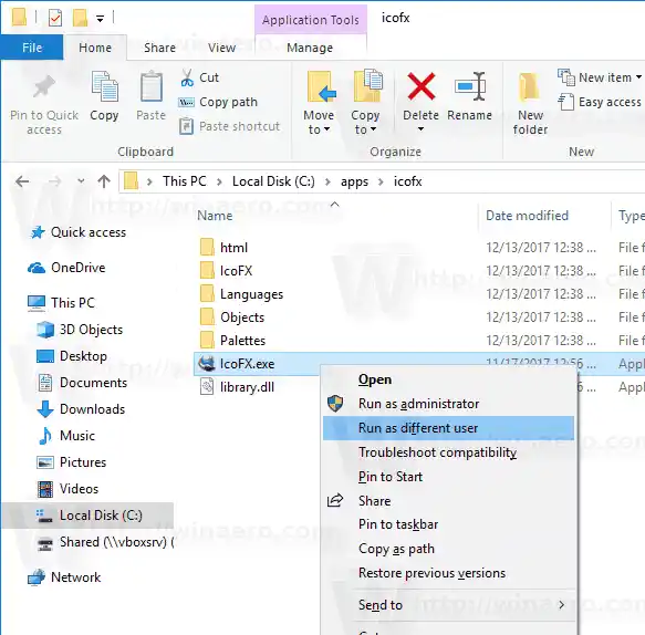 Como executar um aplicativo como um usuário diferente no Windows 10