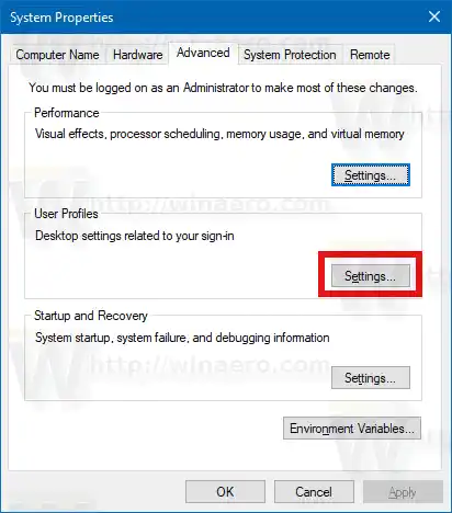 Windows 10 Ιδιότητες συστήματος Κουμπί σύνθετων ρυθμίσεων Εκκίνηση και ανάκτηση