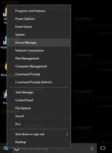 Öffnen Sie den Geräte-Manager von Windows 10