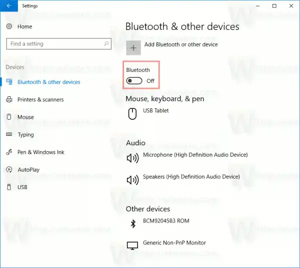 Windows 10 Bluetooth Désactiver dans les paramètres