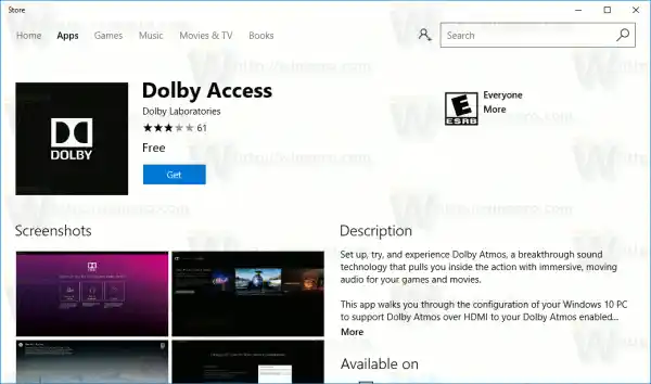 „Dolby Access“.