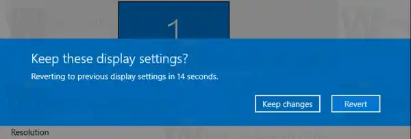 Rezoluția ecranului Windows 10 Păstrați modificările la revenire