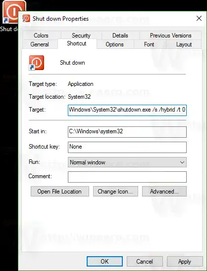 Gumawa ng Shutdown, Restart, Hibernate at Sleep Shortcut sa Windows 10