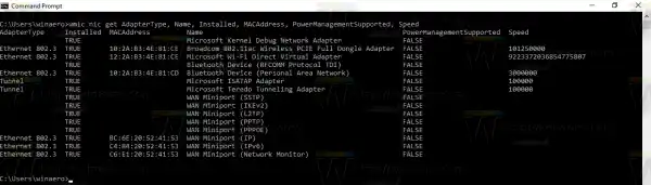Obțineți toate detaliile adaptorului de rețea în Windows 10 cu această comandă