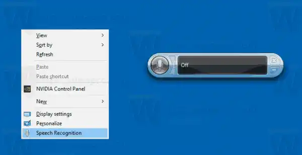 Dodaj menu kontekstowe rozpoznawania mowy w systemie Windows 10