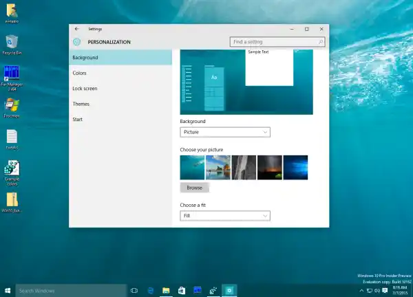 Barva po meri Windows 10 v opravilni vrstici