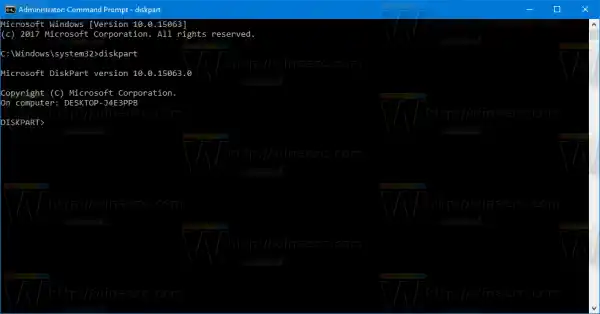 Lap Cakera dengan selamat dengan Diskpart dalam Windows 10