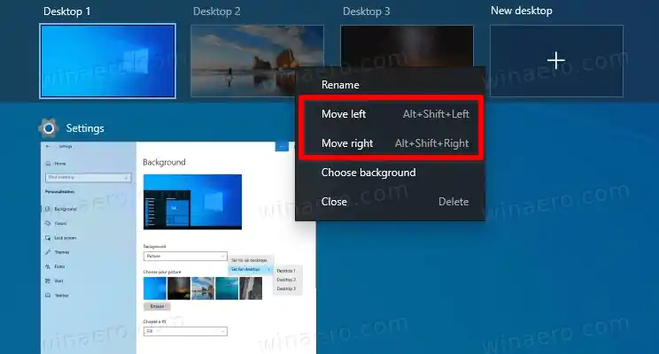 Windows 10 で仮想デスクトップを並べ替える方法