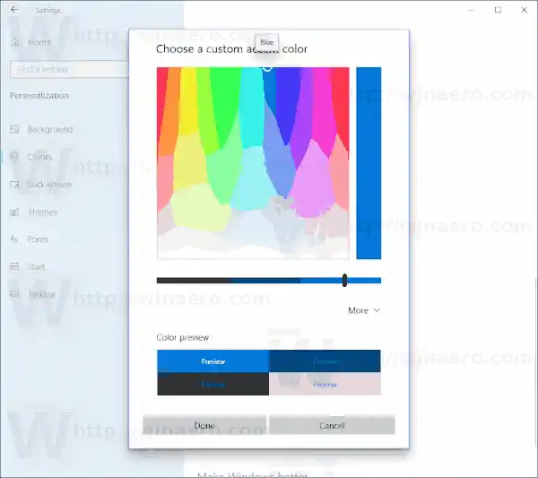 Habilite barras de título oscuras con color de acento personalizado en Windows 10