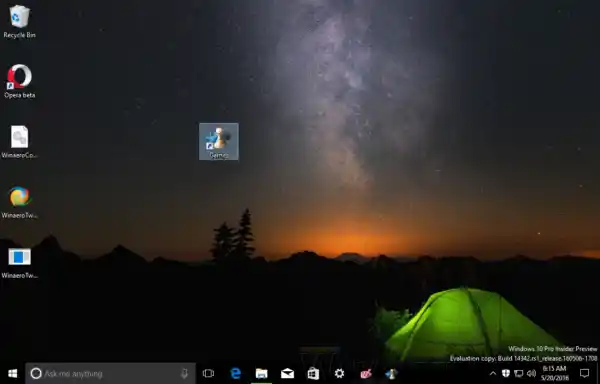 Mapa z igrami Windows 10 je pripeta na začetek