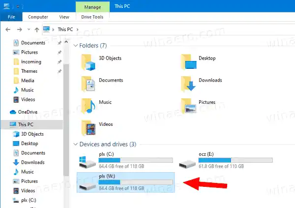 Windows 10 하위 가상 드라이브 콘텐츠