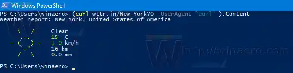 „Windows 10“ trumpa orų prognozė „PowerShell“.