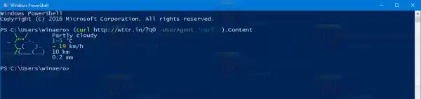 Cách nhận dự báo thời tiết trong PowerShell