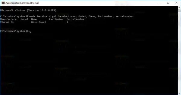 Dapatkan Informasi Motherboard melalui Command Prompt di Windows 10