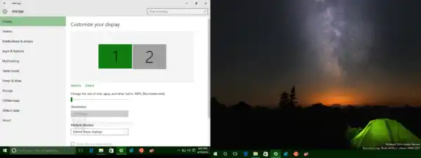 Stel verschillende achtergronden in per beeldscherm in Windows 10