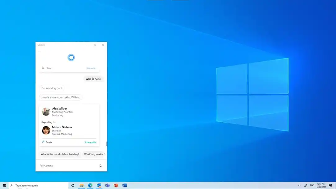 Poista ja poista Cortana Windows 10 -versiossa 2004